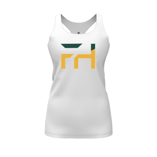 [FT0TRBWH-FYS-LOGO1] Decker Racerback Tank Top (Female Youth S, White, Logo 1)