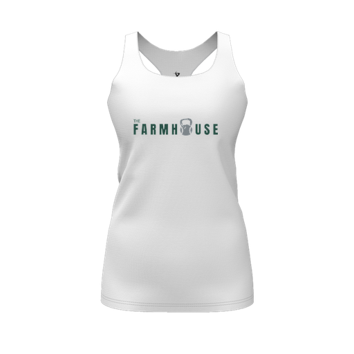 [FT0TRBWH-FYS-LOGO2] Decker Racerback Tank Top (Female Youth S, White, Logo 2)
