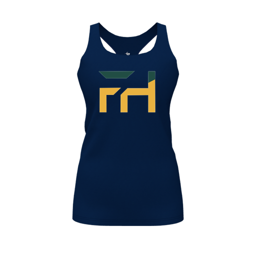 [CUS-DFW-RCBK-PER-NVY-FYS-LOGO1] Racerback Tank Top (Female Youth S, Navy, Logo 1)