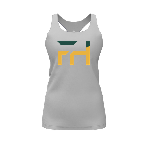 [CUS-DFW-RCBK-PER-GRY-FYS-LOGO1] Racerback Tank Top (Female Youth S, Gray, Logo 1)