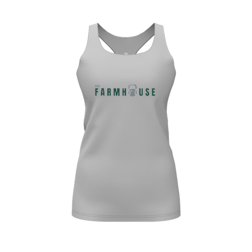 [FT0TRBGY-FYS-LOGO2] Decker Racerback Tank Top (Female Youth S, Gray, Logo 2)