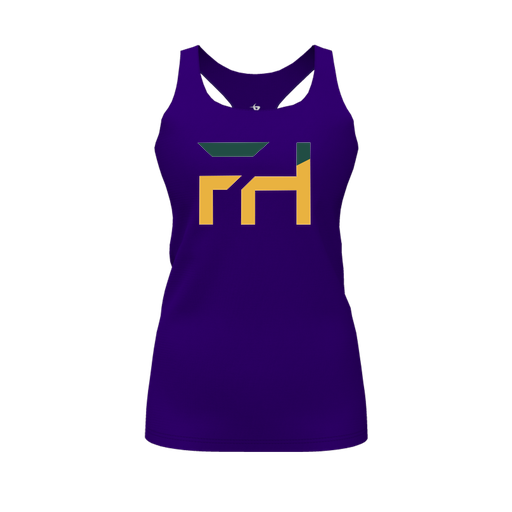 [FT0TRBPP-FYS-LOGO1] Decker Racerback Tank Top (Female Youth S, Purple, Logo 1)