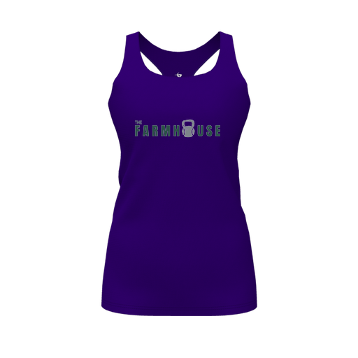 [FT0TRBPP-FYS-LOGO2] Decker Racerback Tank Top (Female Youth S, Purple, Logo 2)