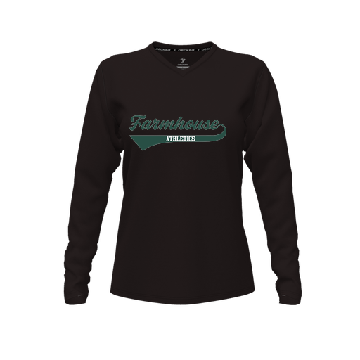 [CUS-DFW-TEES-CMF-VNK-LSL-BLK-FYXS-LOGO3] Comfort T-Shirt (Female Youth XS, Black, V Neck, Logo 3, Long Sleeve)