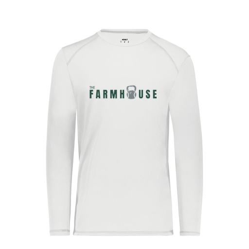[6845.005.S-LOGO2] Men's SoftTouch Long Sleeve (Adult S, White, Logo 2)
