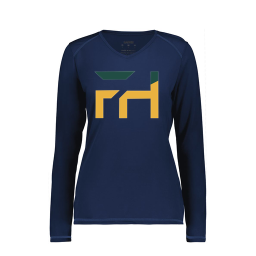 [6847.065.XS-LOGO1] Women's SoftTouch Long Sleeve (Female Adult XS, Navy, Logo 1)