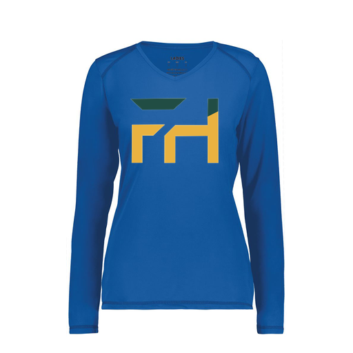 [6847.060.XS-LOGO1] Women's SoftTouch Long Sleeve (Female Adult XS, Royal, Logo 1)