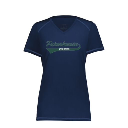 [6844.065.XS-LOGO3] Women's SoftTouch Short Sleeve (Female Adult XS, Navy, Logo 3)