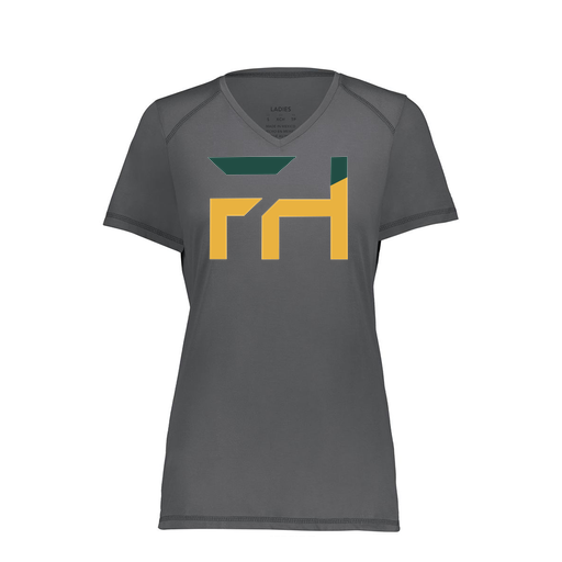 [6844.98D.XS-LOGO1] Women's SoftTouch Short Sleeve (Female Adult XS, Gray, Logo 1)