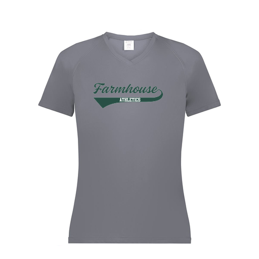 [2792.059.XS-LOGO3] Ladies Smooth Sport V-Neck T-Shirt (Female Adult XS, Gray, Logo 3)