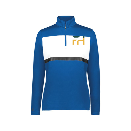 [222791.280.XS-LOGO1] Ladies Bold 1/4 Zip Pullover (Female Adult XS, Royal, Logo 1)