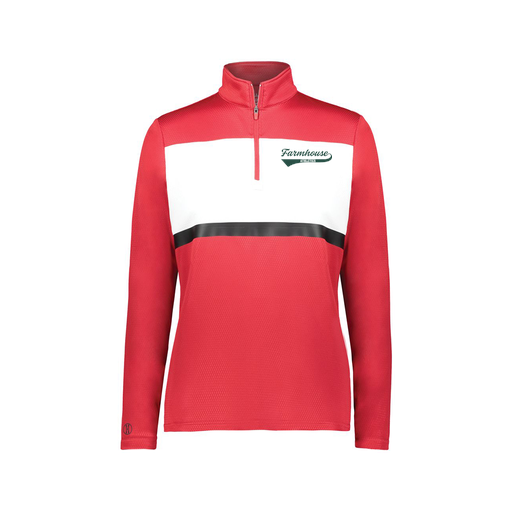 [222791.408.XS-LOGO3] Ladies Bold 1/4 Zip Pullover (Female Adult XS, Red, Logo 3)
