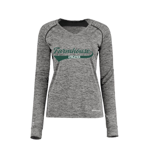 [222770.K94.XS-LOGO3] Ladies Electric Long Sleeve Shirt (Female Adult XS, Black, Logo 3)