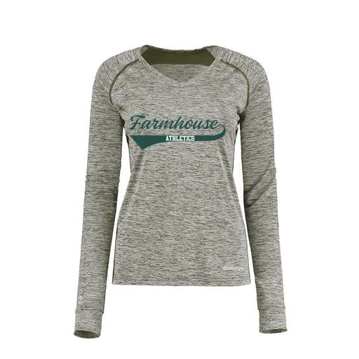 [222770.K94.XS-LOGO3] Ladies Electric Long Sleeve Shirt (Female Adult XS, Gray, Logo 3)