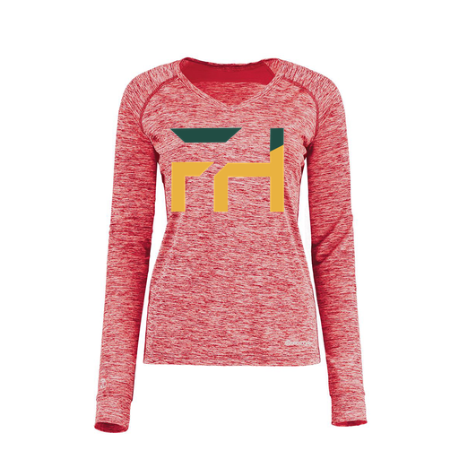 [222770.T20.XS-LOGO1] Ladies Electric Long Sleeve Shirt (Female Adult XS, Red, Logo 1)
