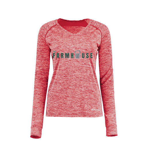 [222770.T20.XS-LOGO2] Ladies Electric Long Sleeve Shirt (Female Adult XS, Red, Logo 2)