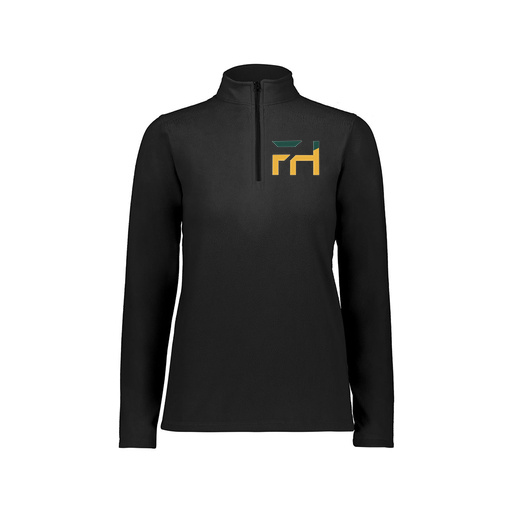 [6864.080.XS-LOGO1] Ladies MicroFleece 1/4 Zip Pullover (Female Adult XS, Black, Logo 1)