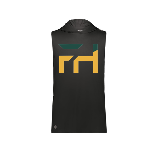 [222590.080.XS-LOGO1] Men's CoolDry Sleeveless Hoodie (Adult XS, Black, Logo 1)