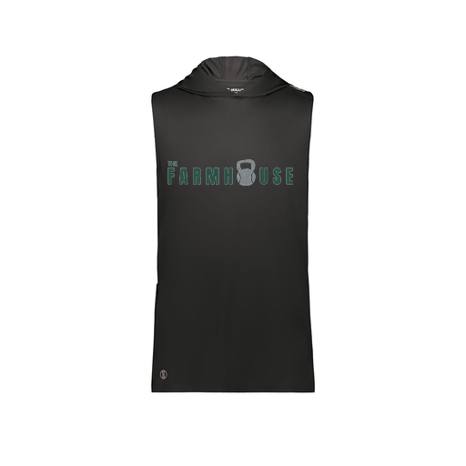 [222590.080.XS-LOGO2] Men's CoolDry Sleeveless Hoodie (Adult XS, Black, Logo 2)