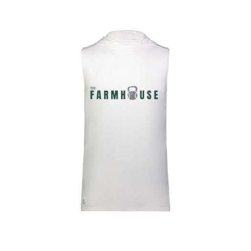 [222590.005.XS-LOGO2] Men's CoolDry Sleeveless Hoodie (Adult XS, White, Logo 2)
