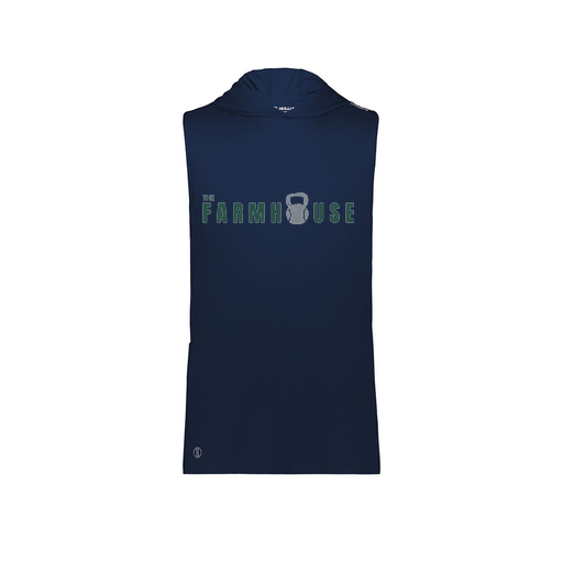 [222590.065.XS-LOGO2] Men's CoolDry Sleeveless Hoodie (Adult XS, Navy, Logo 2)