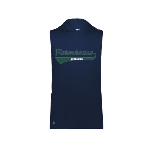 [222590.065.XS-LOGO3] Men's CoolDry Sleeveless Hoodie (Adult XS, Navy, Logo 3)