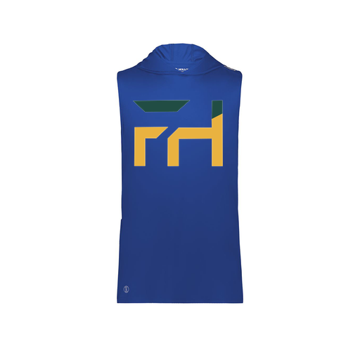 [222590.060.XS-LOGO1] Men's CoolDry Sleeveless Hoodie (Adult XS, Royal, Logo 1)