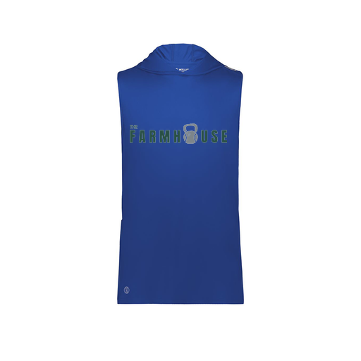 [222590.060.XS-LOGO2] Men's CoolDry Sleeveless Hoodie (Adult XS, Royal, Logo 2)
