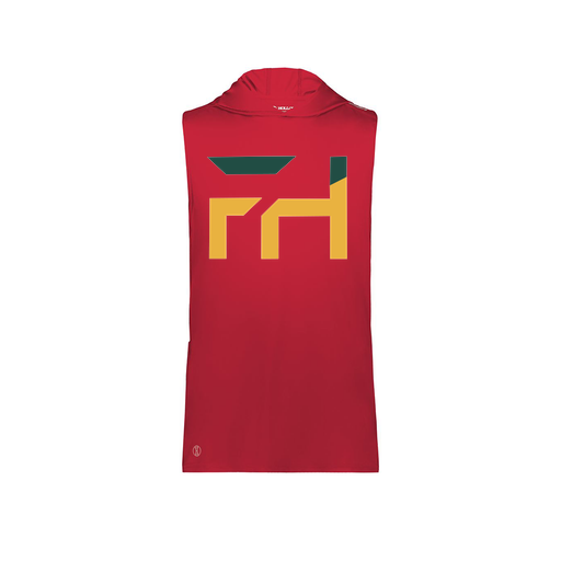 [222590.083.XS-LOGO1] Men's CoolDry Sleeveless Hoodie (Adult XS, Red, Logo 1)