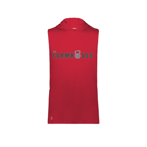 [222590.083.XS-LOGO2] Men's CoolDry Sleeveless Hoodie (Adult XS, Red, Logo 2)