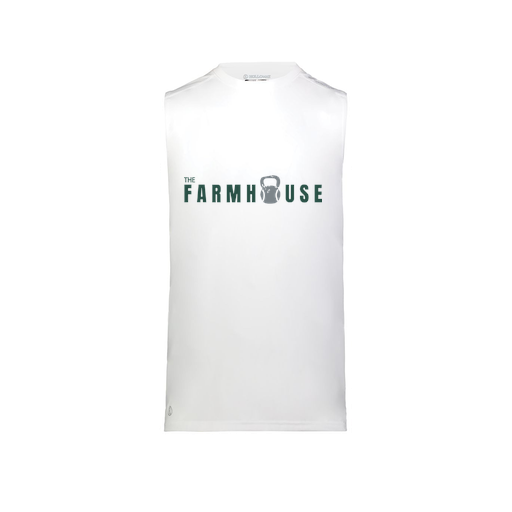 [222593.005.S-LOGO2] Men's CoolDry TankTop (Adult S, White, Logo 2)