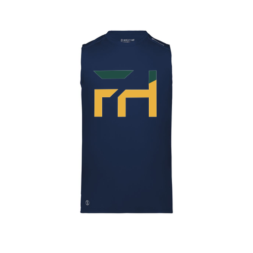 [222593.065.S-LOGO1] Men's CoolDry TankTop (Adult S, Navy, Logo 1)