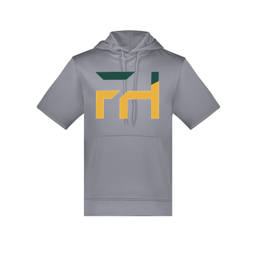 [6871.059.S-LOGO1] Men's Dri Fit Short Sleeve Hoodie (Adult S, Gray, Logo 1)