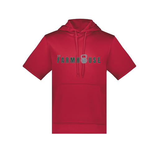 [6871.083.S-LOGO2] Men's Dri Fit Short Sleeve Hoodie (Adult S, Red, Logo 2)