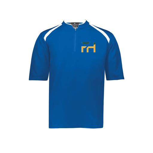 [229581-AS-RYL-LOGO1] Men's Dugout Short Sleeve Pullover (Adult S, Royal, Logo 1)