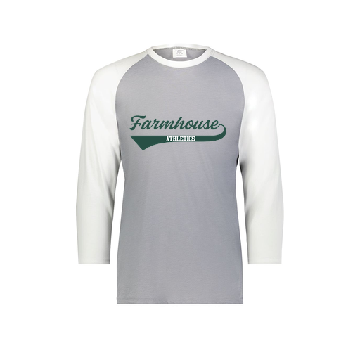 [6880.74S.S-LOGO3] Youth Vintage 3/4 T-Shirt (Youth S, White, Logo 3)