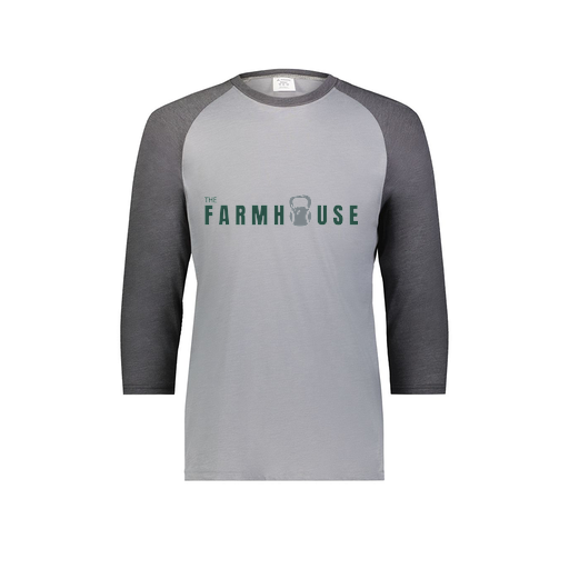 [6880.30V.S-LOGO2] Youth Vintage 3/4 T-Shirt (Youth S, Gray, Logo 2)