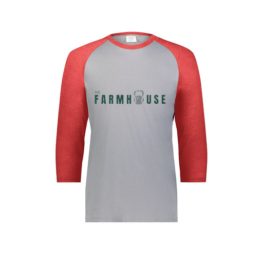 [6880.27V.S-LOGO2] Youth Vintage 3/4 T-Shirt (Youth S, Red, Logo 2)