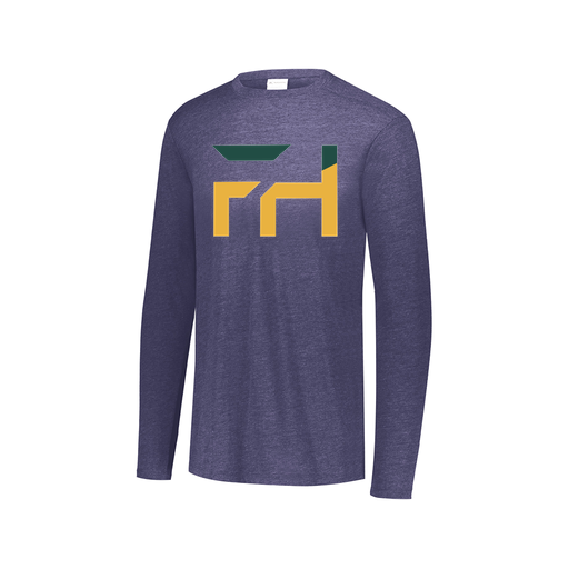 [FTLCUBNV-AXS-LOGO1] Decker Men's Tri-Blend T-Shirt - Long Sleeve (Adult XS, Navy, Logo 1)