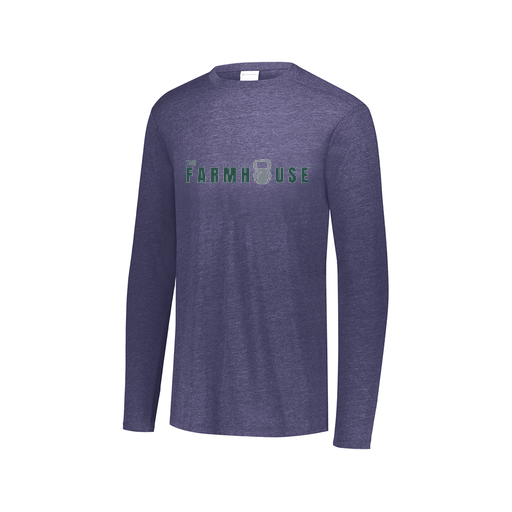 [FTLCUBNV-AXS-LOGO2] Decker Men's Tri-Blend T-Shirt - Long Sleeve (Adult XS, Navy, Logo 2)