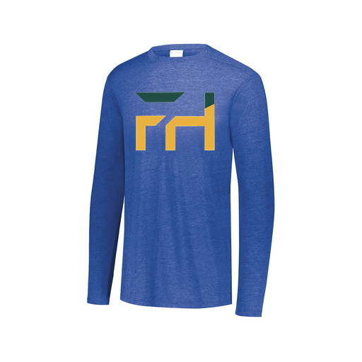 [FTLCUBRY-AXS-LOGO1] Decker Men's Tri-Blend T-Shirt - Long Sleeve (Adult XS, Royal, Logo 1)