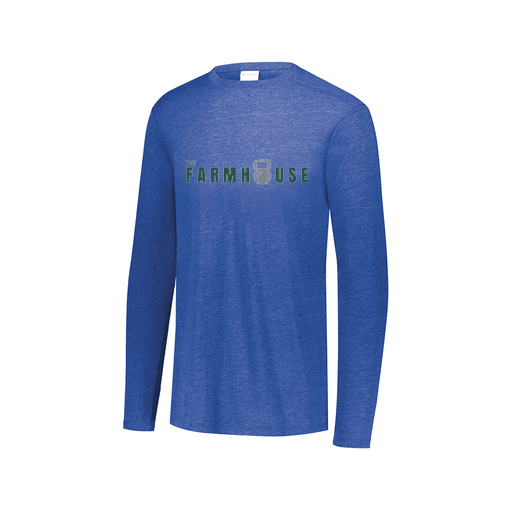 [FTLCUBRY-AXS-LOGO2] Decker Men's Tri-Blend T-Shirt - Long Sleeve (Adult XS, Royal, Logo 2)