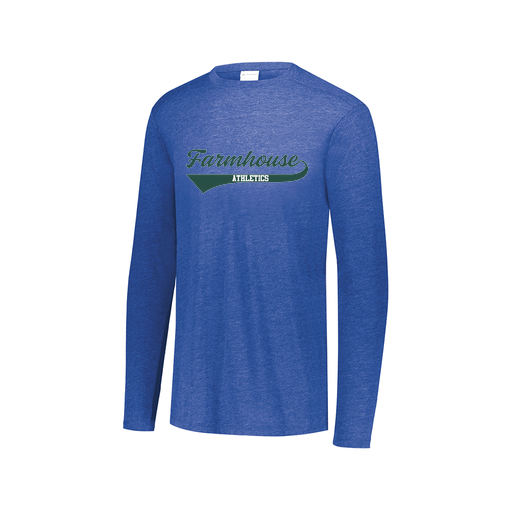 [FTLCUBRY-AXS-LOGO3] Decker Men's Tri-Blend T-Shirt - Long Sleeve (Adult XS, Royal, Logo 3)