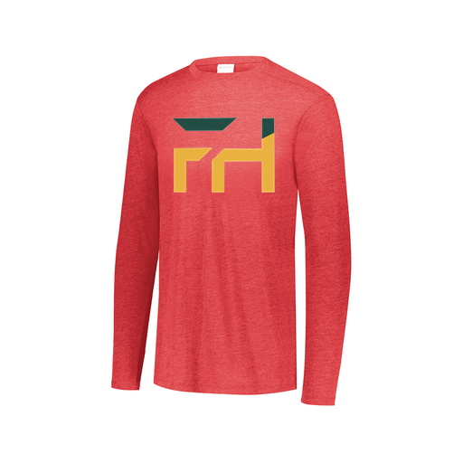 [FTLCUBRD-AXS-LOGO1] Decker Men's Tri-Blend T-Shirt - Long Sleeve (Adult XS, Red, Logo 1)