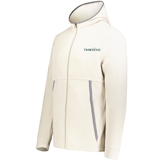 [6858.53T.XS-LOGO2] Men's Chill Full Zip Fleece (Adult XS, White, Logo 2)
