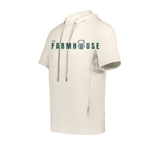 [222505.907.S-LOGO2] Men's Venturs Soft Knit Short Sleeve Hoodie (Adult S, White, Logo 2)