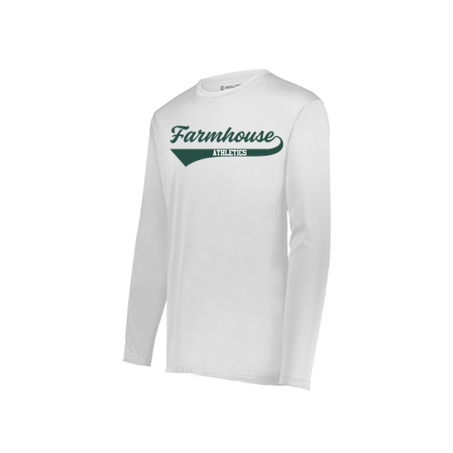 [222823.005.S-LOGO3] Youth LS Smooth Sport Shirt (Youth S, White, Logo 3)