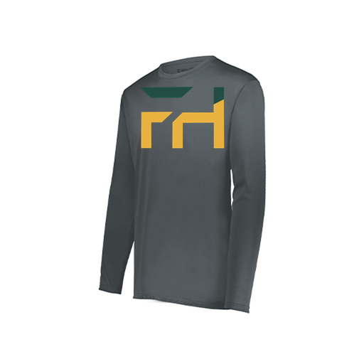 [222823.059.S-LOGO1] Youth LS Smooth Sport Shirt (Youth S, Gray, Logo 1)