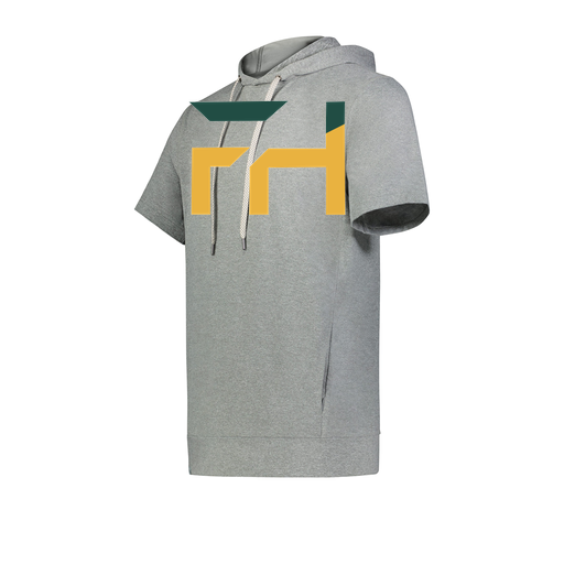 [222605-SIL-YS-LOGO1] YOUTH VENTURA SOFT KNIT SHORT SLEEVE HOODIE (Youth S, Silver, Logo 1)