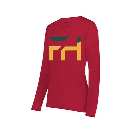 [222824.083.S-LOGO1] Ladies LS Smooth Sport Shirt (Female Adult S, Red, Logo 1)